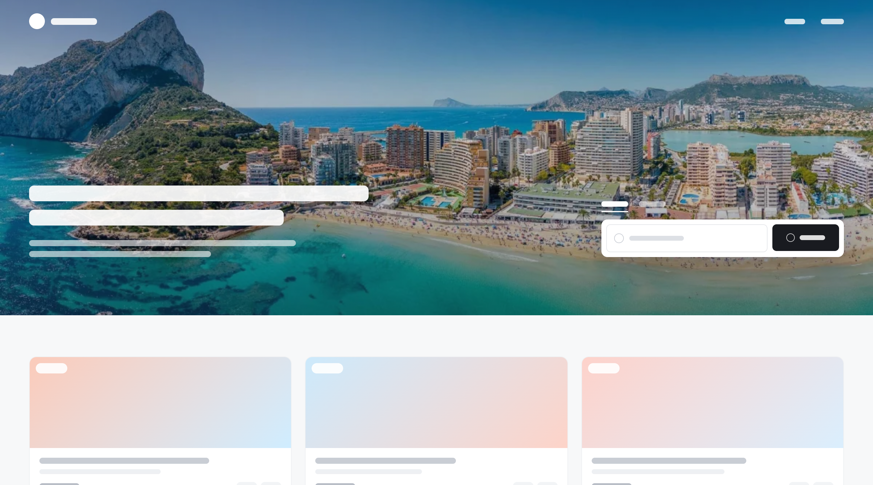 An agency website built by Sonnco, with a hero search over a coastal town and live listings below.